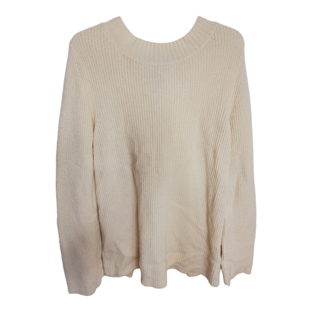 A.L.C Markell cashmere Wool blend Lace Up Sweater cream womens large #002 - Picture 3 of 10